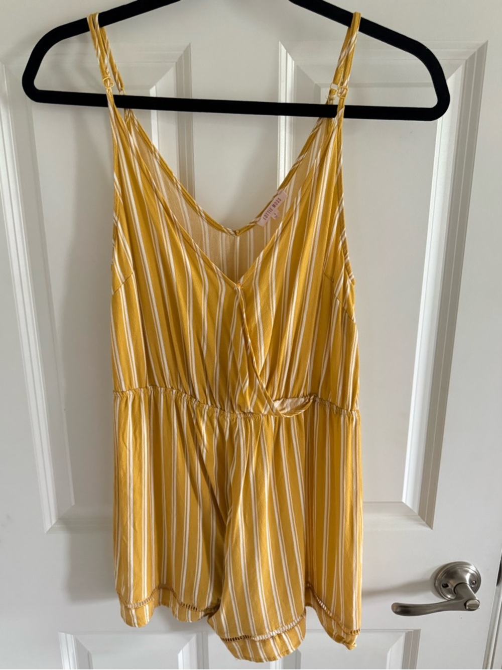 Striped Yellow Sleeveless Romper